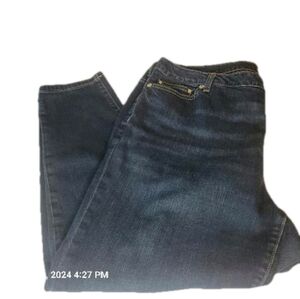 MICHAEL KORS, dark blue, skinny leg, mid-rise, stretch denim jeans. Sz. 16W